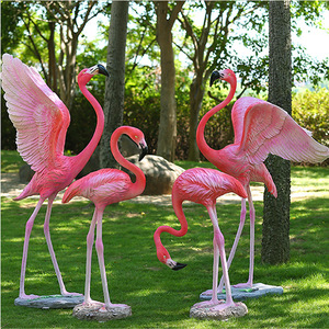 Escultura de Flamenco de Resina, Adorno de Jardín para Exteriores, Figura Decorativa de Pájaro, Decoración para Patio y Piscina - Product Image 1