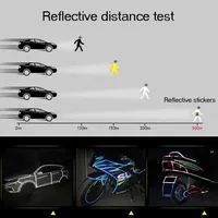 Ruban réfléchissant fluorescent double face 1cm*8m, autocollants pour vélo, casque de VTT, moto, scooter