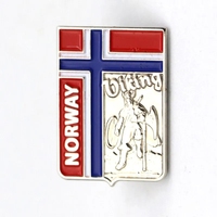 Prix usine design personnalisé logo Norvège souvenirs touristiques Époxy dur émail doux métal épinglette badge