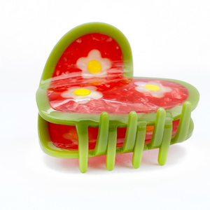 Mode personnalisée, style forêt, pétales d'amour mignons, pince à cheveux en acétate pour épissage multicolore, accessoires pour cheveux doux, vente en gros - Product Image 4