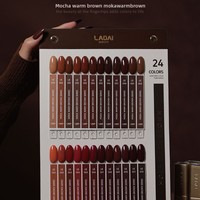 Ensemble de vernis gel Ladai, petit format, pointe dorée, moka, brun mat chaud, 24 couleurs, ensemble de vernis gel haut de gamme pour l'automne/l'hiver