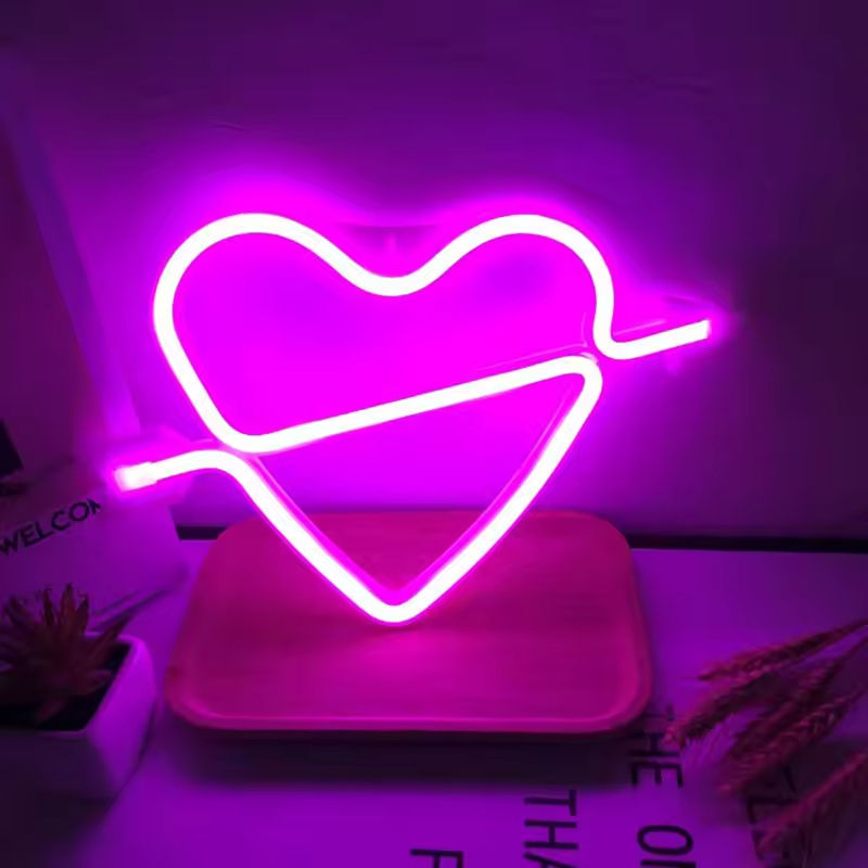 Custom Desktop 3AA Battery Christmas Creative Love Kids Gift Home Sign LED Neon Light Holiday Decoration Lamp