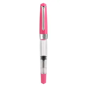 PENBBS-309 Piston Resin Akrilik Pink Air Mancur Pena Cerdas Tip Seni Kecil Nib Siswa Dewasa Menulis Kaligrafi Pena Dibuat Di Cina