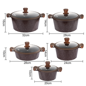 Juego de Ollas RAF Antiadherentes con Tapas de Vidrio, Cuerpo de Aluminio, Compatible con Estufas de Gas e Inducción R.80004 RAF Cookwar - Product Image 4