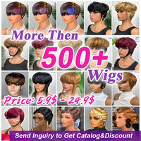 Perruque Pixie Cut 613 en gros pour revendeurs, perruque courte bob en cheveux humains, cheveux indiens bruts, perruque frontale HD Lace, cheveux brésiliens bouclés ondulés