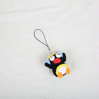 Porte-clés Pingouins Macramé Amigurumi en Crochet, Écouteurs Musicaux, Animaux en Crochet Faits Main, Peluches Tricotées, Porte-clés Pingouins Ronds