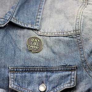 Sra. Clover Black Girl Magic Custom Iron Esmalte Pin Best Friend Jacket Lapel Pins Black Lives Matter & Black Girls Rock Gifts - Product Image 6