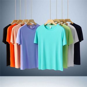 T-shirt décontracté pour homme LCC3323, OEM, logo imprimé sur mesure, unisexe, court, polyester, séchage rapide, coupe ajustée, doux, pour la salle de sport - Product Image 3