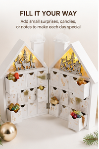Custom White House Shaped Advent Calendar <b>Box</b> with Twin Chimneys Rigid Cardboard <b>Christmas</b> Blind <b>Box</b> Mystery Packaging <b>Box</b> - Product Image 3