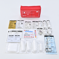 Sac d'urgence portable en nylon imperméable conforme à la norme DIN13164 avec fournitures de pansements médicaux pour voiture, voyage en plein air
