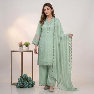 Ensemble de 3 pièces brodées pakistanaises pour femmes - Product Image 5
