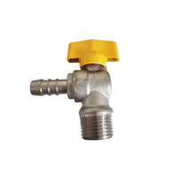 Válvula de bola de latón manual OEM de 1/2 pulgada FIP x 5/8 pulgada para gas/agua con mango, accesorio de fontanería Green Rain