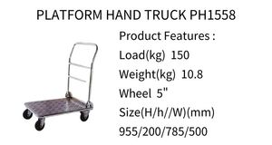 150kg 300kg de charge industrielle en plastique robuste pliable plate-forme chariot à main chariot chariot utilitaire camion - Product Image 6
