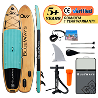 Planche de paddle gonflable à effet bois, SUP tout usage directement de l'usine avec accessoires complets, certifiée CE