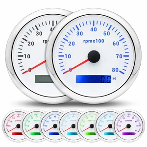 Tachimetro Vintage 6 Gauge 8000 RPM Set 85mm 52mm per Camion 80 MPH 12V con Quadrante Nero e Retroilluminazione Bianca per Auto/Automobile - Product Image 3
