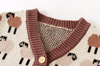 Manteau en tricot d'automne pour enfants, haut pour fille, manteau en tricot mignon avec motif d'ours pour nouveau-né, cardigan chaud en tricot pour bébé fille, vêtements pour enfants