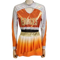 Livraison rapide Uniformes de cheerleading orange confortables pour les jeunes et les grandes tailles pour la danse sur scène et les compétitions