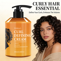 Crème Coiffante Forte Fixation à l'Huile de Ricin Végétale pour Cheveux Bouclés, Hydratante et Volumisante, 280ml