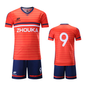 Wholesale fully sublimation customize Blue Orange football jersey custom football shirt print jersey - Product Image 1