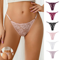 Culottes fines en dentelle taille basse pour femmes, sexy, antibactériennes, avec logo à la taille, style string, vente en gros OEM/ODM