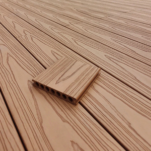 Wholesale Waterproof WPC <b>Decking</b> Panels Co-Extrusion Natural Wood Grain Square <b>Brushed</b> Anti-Slip Outdoor <b>Decking</b> - Product Image 4