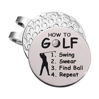 Marqueur de balle de golf portable, format poche, antirouille, avec logo couleur imprimé UV, avec clip aimanté pour casquette, accessoire en vrac
