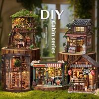 Maison de puzzle 3D en bois, jouet DIY, kit de montage de chalet, modèle de scène miniature créatif à l'échelle réduite, cadeau pour adulte, direct usine