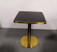 Base en acier inoxydable or brossé, meuble de Table en Quartz noir, rangement pour Restaurant, vin, bordure carrée, accessoire de salle à manger