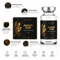 Autocollants personnalisés pour flacons de médicaments, en acrylique noir et or, résistants à la chaleur, imperméables, écologiques, adhésifs simple face, épaisseur 0,1 mm