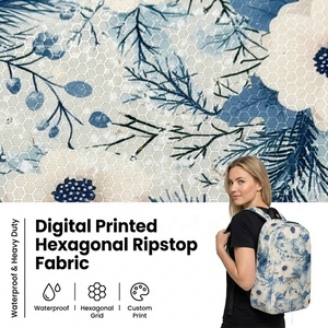 Tissu Ripstop Hexagonal Imperméable Effet Lotus, Impression Numérique Personnalisée, Tissu Ripstop <span class=keywords><strong>au</strong></span> <span class=keywords><strong>Mètre</strong></span> pour Équipement de Plein Air et Sacs à Dos - Product Image 1