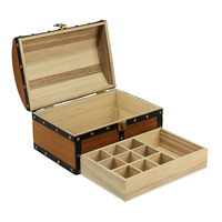 Coffre de pirate vintage sur mesure avec couvercle à charnières, boîte de rangement en bois décorative pour l'artisanat du bois, boîtes en bois, enseignes murales, boîte à jouets