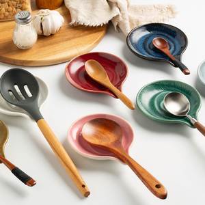 Reposacucharas de cocina, soporte para espátulas, reposapalillos de cerámica, utensilio de cocina, soporte para cucharas, platos para aperitivos en forma de lágrima - Product Image 4