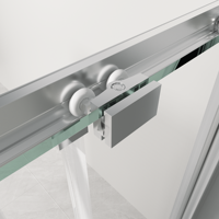 Paroi de douche coulissante DMAN à assemblage rapide, une vitre fixe et une vitre coulissante, sans perçage, en aluminium, 1000*1850mm