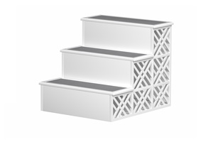 Escaleras para mascotas con diseño tallado 3D de MDF blanco moderno, escalones decorativos fuertes para mascotas, sala de estar puerta trasera para, dormitorio, villas, Apartamentos - Product Image 5