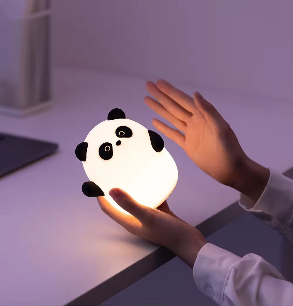 Silicone Panda LED Night Light RGB Color Changing Atmosphere Lamp with Projection for Living Room