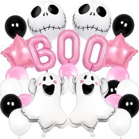 Ensemble de ballons en aluminium pour Halloween - 12 pièces assorties (Citrouille, Fantôme, Chauve-souris), 18 pouces, aluminium mat, certifié EN71/ASTM, lot de 100 ensembles/CTN