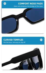 แว่นกันแดดวินเทจปี 2025 สำหรับผู้ชาย สไตล์พังก์ แบรนด์หรู กรอบสีดำ พร้อมอะซิเตทสีแดง Menpecs สำหรับผู้ชาย - Product Image 6