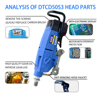HILYIN DTCD50S3 500/350/180mm Perceuse à noyau diamanté portable à trois vitesses avec affichage électronique pour travaux de construction