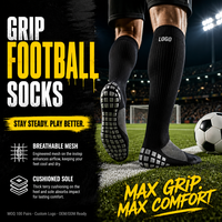Chaussettes de football antidérapantes avec points en silicone imprimés, respirantes, coussinées, pour hommes, personnalisables