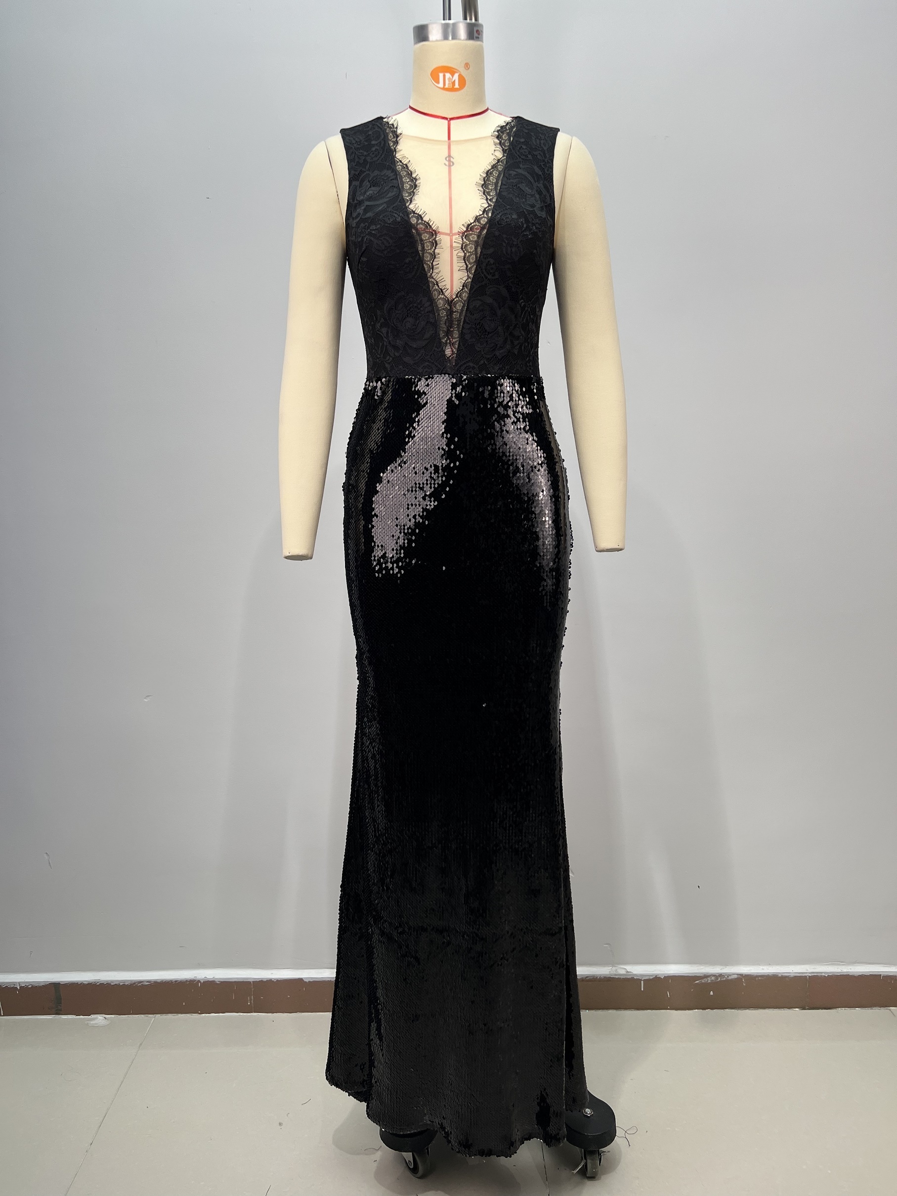 black v neck mermaid dress Chic Mermaid V neck Long Prom Dresses Black Elegant Evening Formal Gow   SELINADRESS