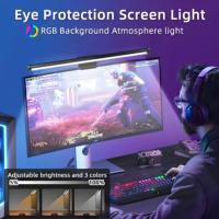 Barra de Luz LED USB Dual para Monitor, CCT Frontal, RGB Trasero, Control Táctil, Anti Luz Azul, Cuidado de la Vista, Lámpara Colgante para Pantalla, Oficina, Juegos