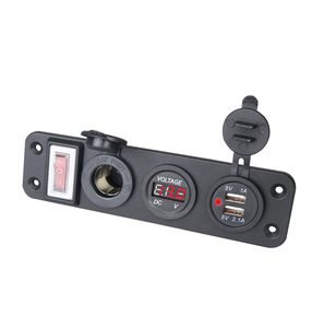 Panel de toma de cargador <span class=keywords><strong>USB</strong></span> de 12V y 24V para barco marino, autobús, VAN, RV, montaje en Panel, puerto de carga <span class=keywords><strong>USB</strong></span>, toma de encendedor de cigarrillos, voltímetro - Product Image 1