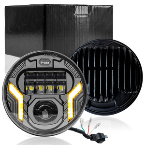 Feux de route ronds de 5,75 pouces 36W Faisceau haut/bas Feux de jour blancs et clignotants ambrés pour les modèles de motos Système d'éclairage - Product Image 6