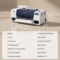 Impresora DTF Colorsun XP600 con cabezal de impresión A3 y polvo automático, máquina de impresión de inyección de tinta para camisetas
