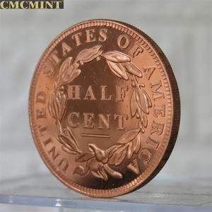 24K Koin Tembaga 1 Oz .999 Rambut Dikepang Tembaga Halus 1/2 Sen Koin Emas Batangan Bulat - Product Image 5