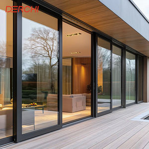 יוקרה כבדה מסגרת דקה פנורמה פאנל זכוכית גדול דלת הזזה זכוכית אלומיניום לבית וילה - Product Image 2