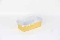 Plaque à gâteau jetable en forme de rectangle en aluminium 258ML avec thermoscellage et couvercles en PP pour la cuisson