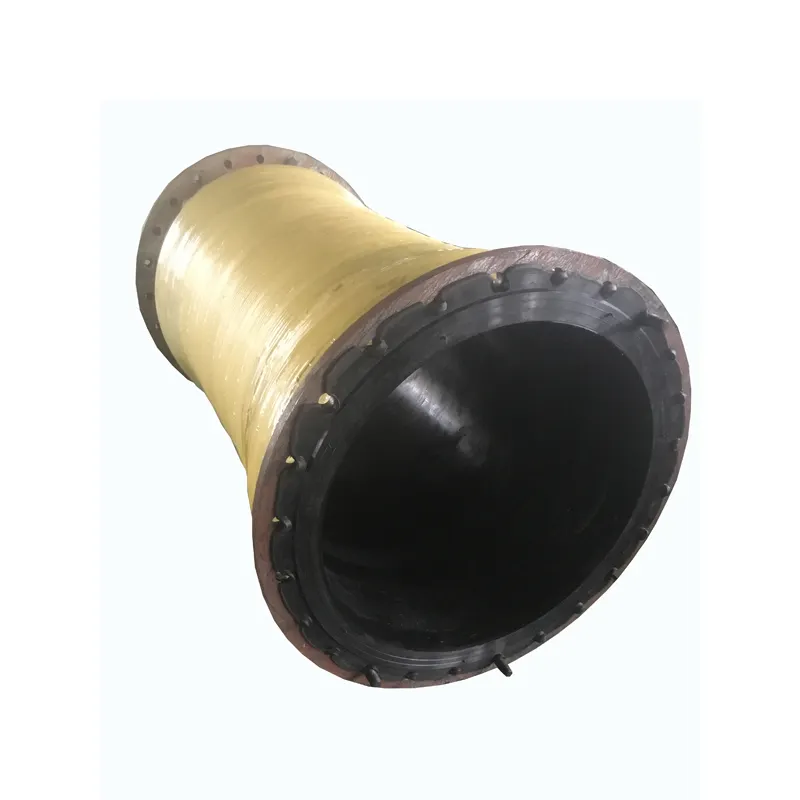 wear resistance flexible large diameter water suction and discharge rubber hose with flange SS and carton steel
