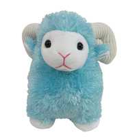 Aika Wholesale Super Soft Plush Fluffy Ram Sheep Stuffed Animal Cotton Fabric Accessories Promotional Toys Bulk