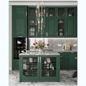 Gabinetes de Cocina de Color Oscuro, Diseño de Madera Sólida, Puertas de Gabinetes de Cocina Integrales, Incluye Grifo, Protector Contra Salpicaduras y Accesorios - Product Image 4